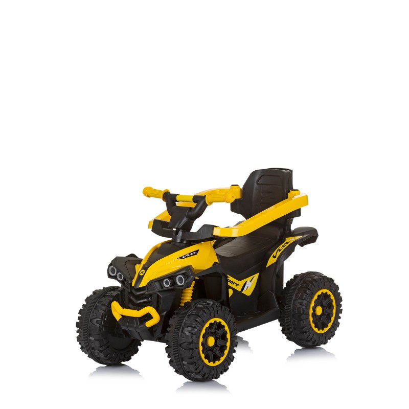 Ride on car with handle and canopy ATV yellow