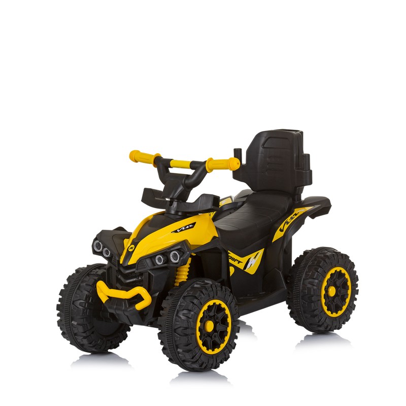 Ride on car with handle and canopy ATV yellow