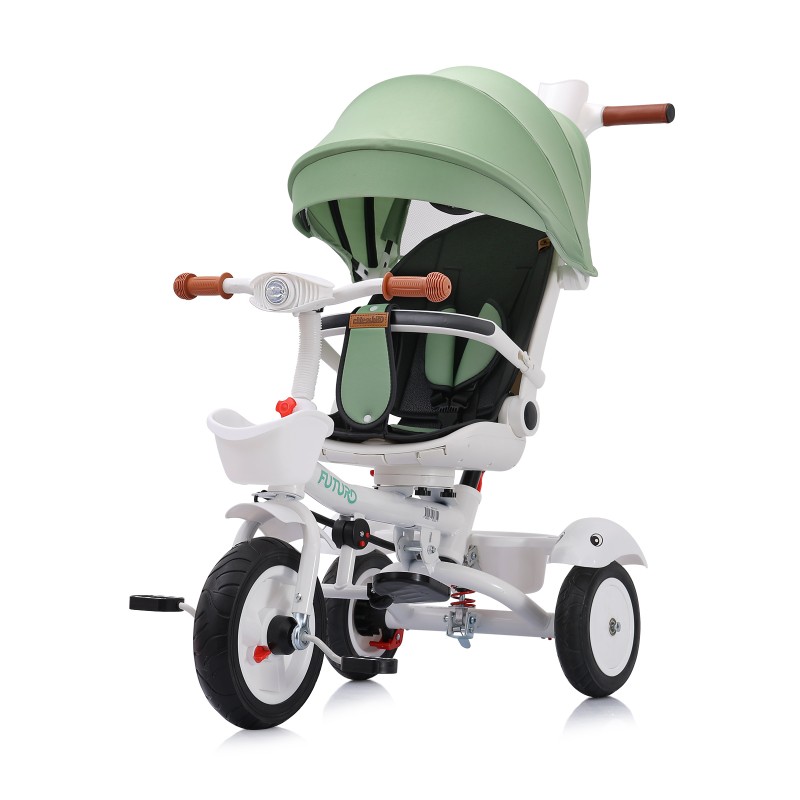 Τρίκυκλο Παιδικό Ποδήλατο Περιστρεφόμενο 360 με Κουνουπιέρα - Futuro Green