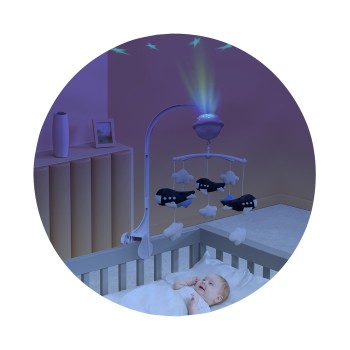 Musical mobile for bed with projector "Planes"