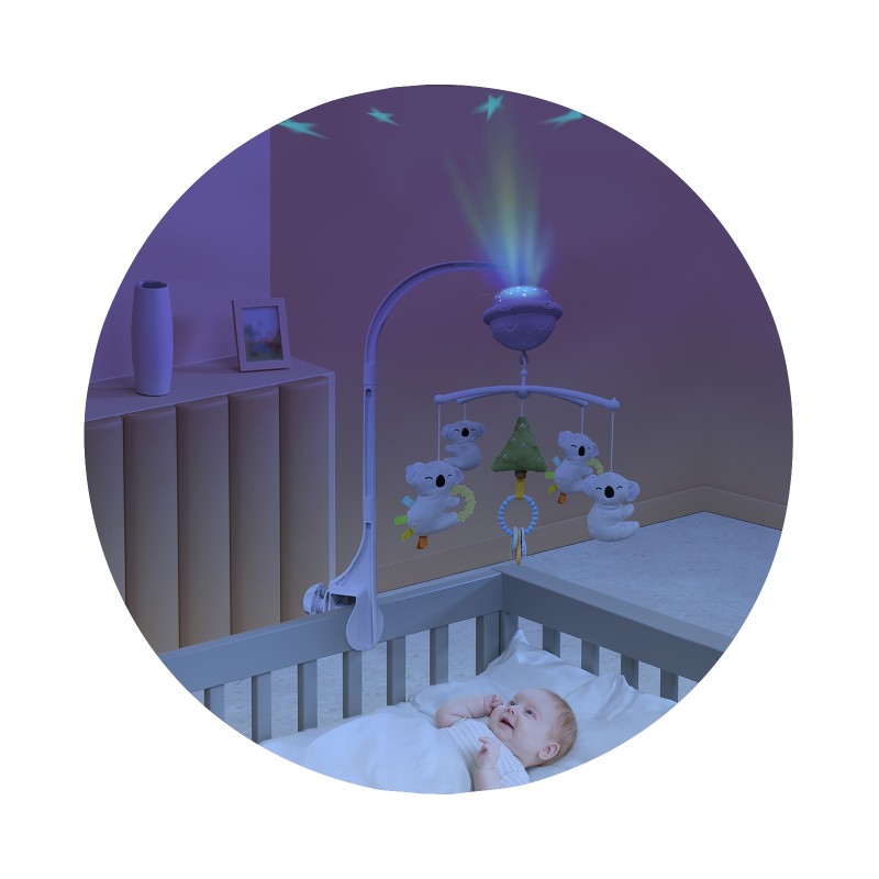 Μουσικό Περιστρεφόμενο Κούνιας με Προτζέκτορα - "Koala"