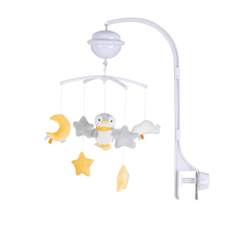 Musical mobile for bed with projector Penguin