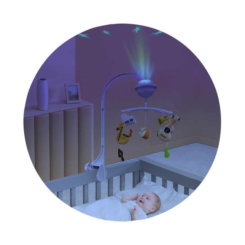 Μουσικό Περιστρεφόμενο Κούνιας με Προτζέκτορα - "Music"