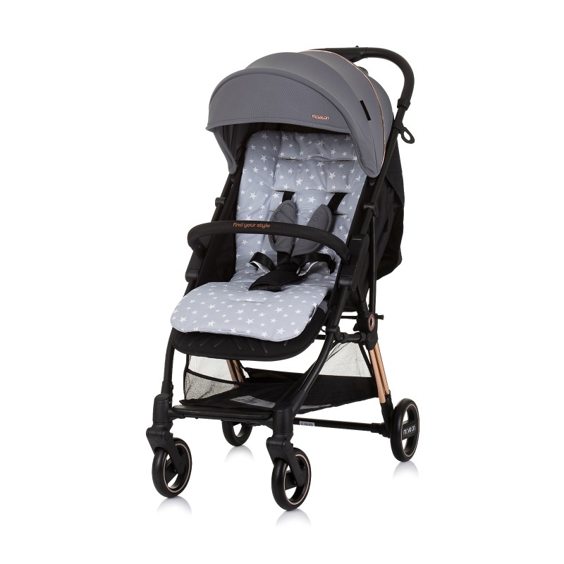 Soft pad for stroller grey/grey stars