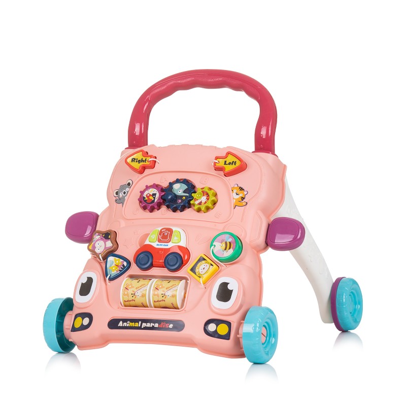 Musical baby walky  Funny animals pink