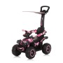 Ride on car with handle and canopy "ATV" white/pink