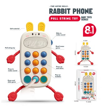 8 in1 Baby pulling string toy - phone