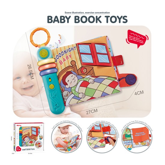 Baby clothing book with music and light Goodnight