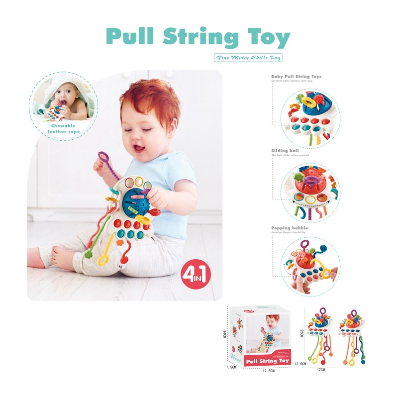 Βρεφικό Παιχνίδι Δραστηριοτήτων - Κύκλος με παιχνίδια και Σκοινιά 4 σε 1 Baby