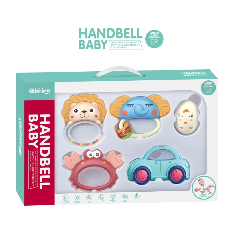 Baby teether& rattle Animals 5 pcs