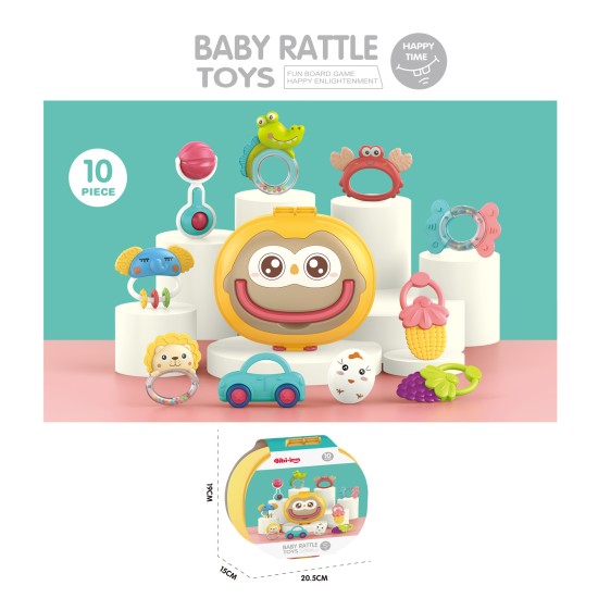 Baby teether& rattle 10 pcs storage box