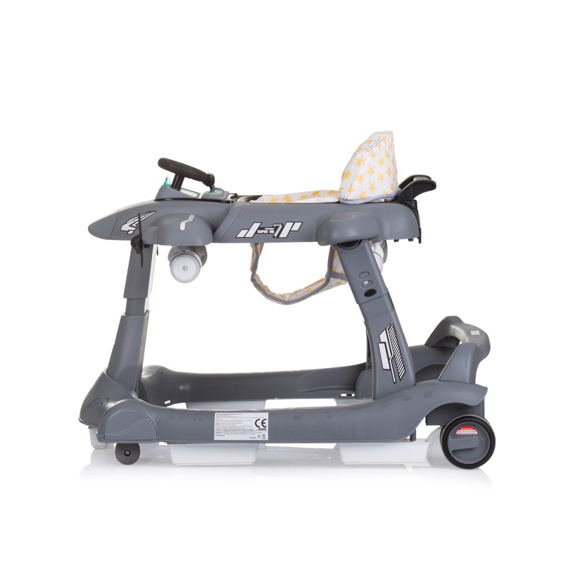 Multi functional baby walker Airplane 3 in 1 - grey