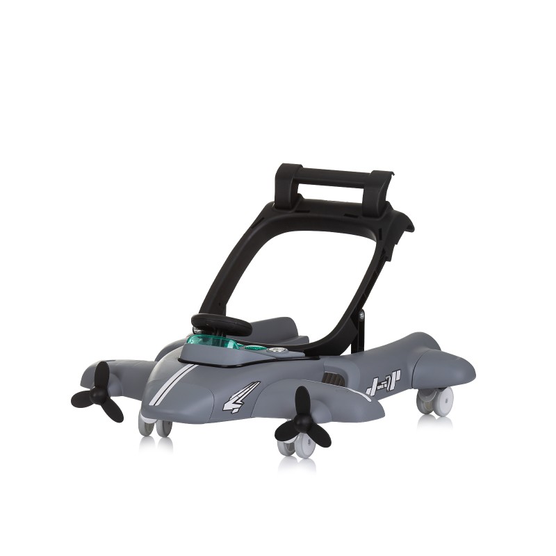 Multi functional baby walker Airplane 3 in 1 - grey