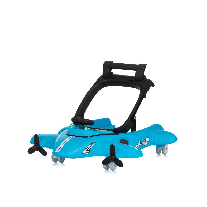 Multi functional baby walker Airplane 3 in 1 - blue