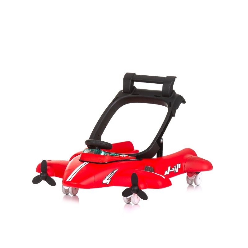 Multi functional baby walker Airplane 3 in 1 - red