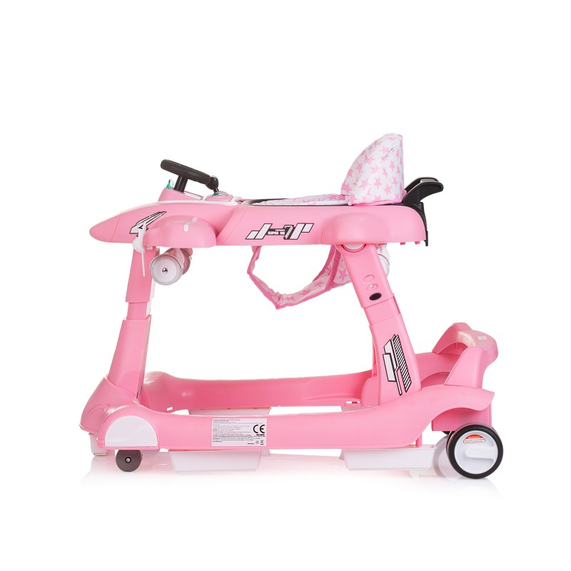 Multi functional baby walker Airplane 3 in 1 - pink