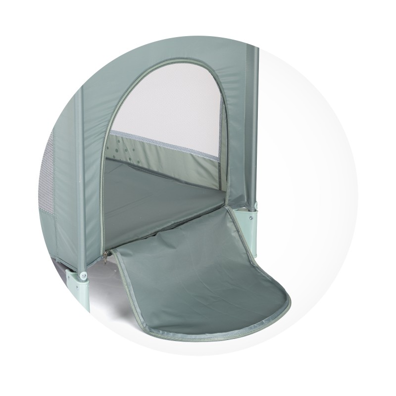 Foldable travel cot Capri Hippo green