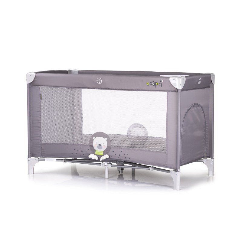 Foldable travel cot Capri Bear grey