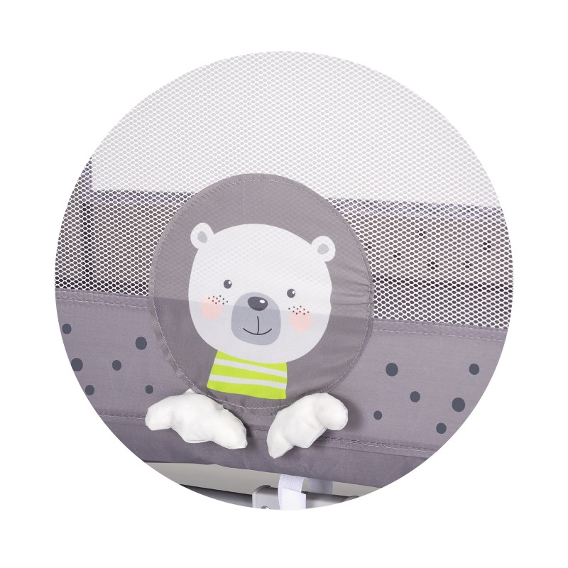 Foldable travel cot Capri Bear grey