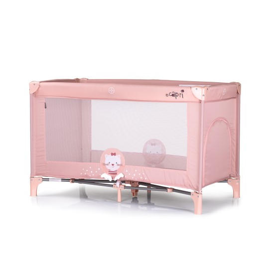 Foldable travel cot Capri Cat pink