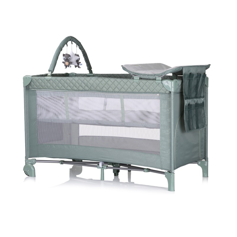 Foldable travel cot with changing pad Luna basil
