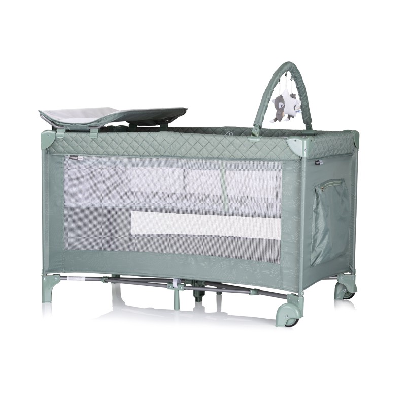 Foldable travel cot with changing pad Luna basil