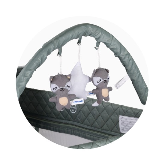 Foldable travel cot with changing pad Luna basil Foldable travel cot with changing pad Luna basil