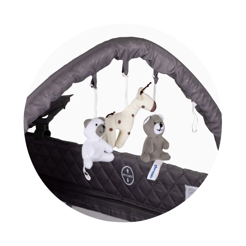 Foldable travel cot with changing pad Luna cloud