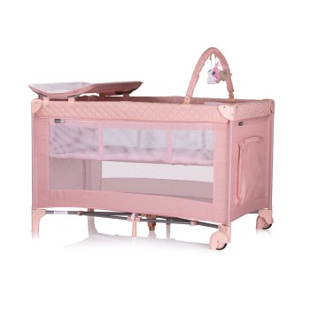 Foldable travel cot with changing pad Luna pink marshmellow