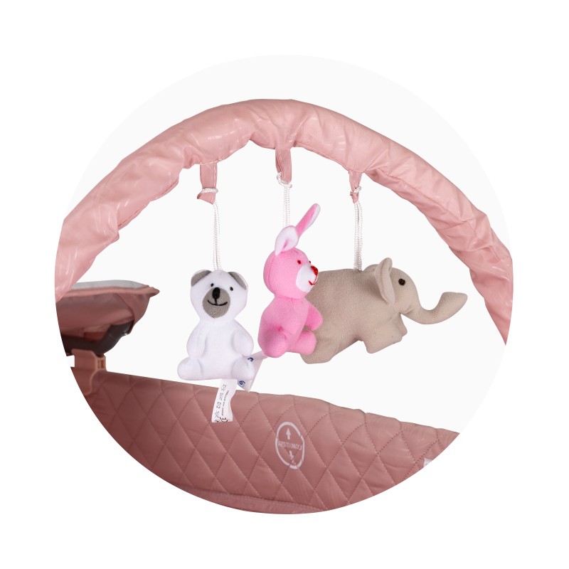 Foldable travel cot with changing pad Luna pink marshmellow