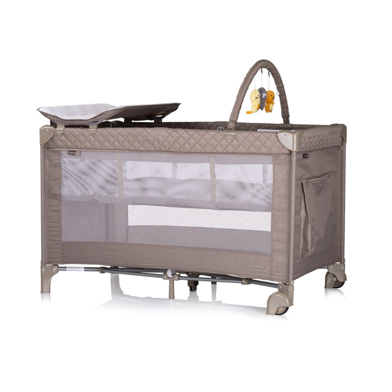 Foldable travel cot with changing pad Luna tiramisu