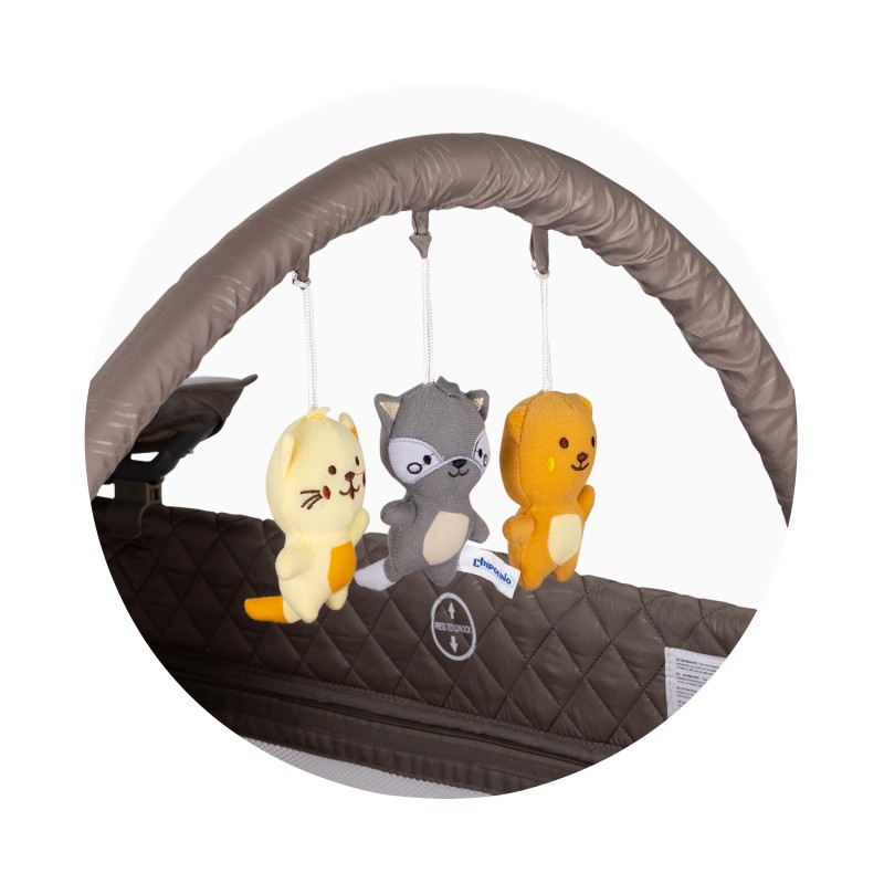 Foldable travel cot with changing pad Luna tiramisu