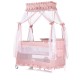 Foldable travel cot with mosquito net Palace Cat pink