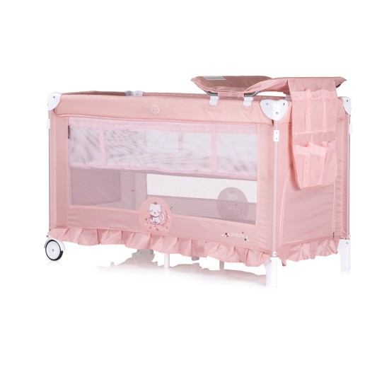 Foldable travel cot with mosquito net Palace Cat pink