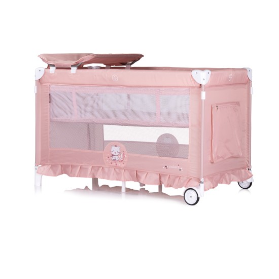 Foldable travel cot with mosquito net Palace Cat pink