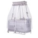 Foldable travel cot with mosquito net Palace Hippo grey