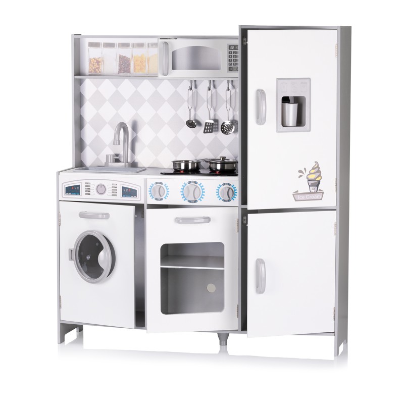 Παιδική Κουζίνα με Παρασκευαστή Πάγου, πλυντήριο πιάτων, Ήχους & Φώτα και με 5 Αξεσουάρ Μαγειρικής