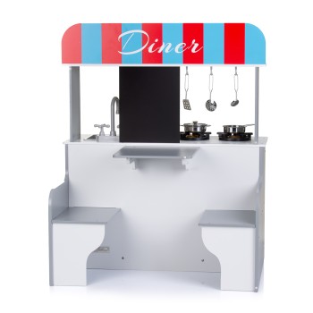 Παιδική Ξύλινη Κουζίνα και Εστιατόριο 2 σε 1 