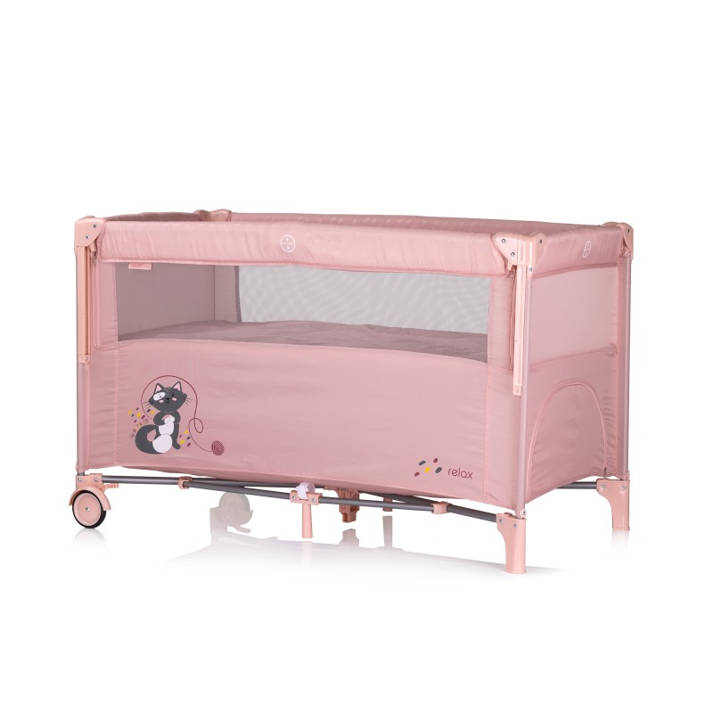 Παρκοκρέβατο με Πτυσσόμενη Πλευρά - Relax pink marshmellow