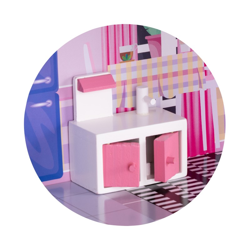 Dollhouse with 9PCS Furniture
