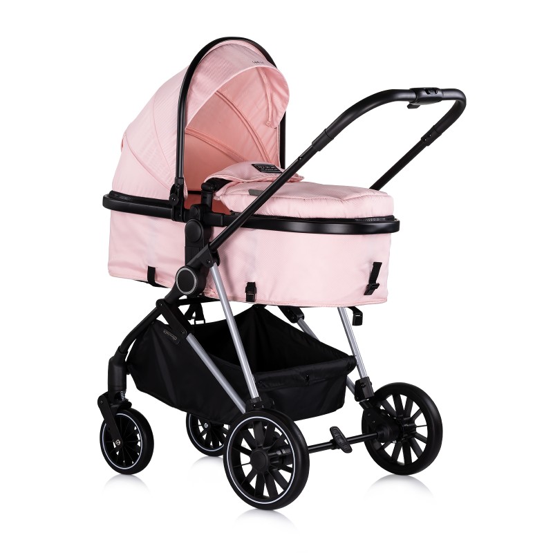 Baby transformable stroller AURA pink marshmallow