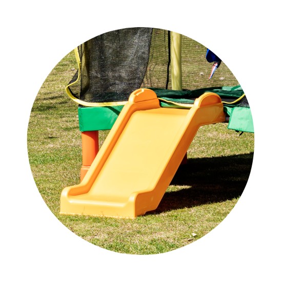 Large Trampoline Playground 200 cm with Slide and Ladder green Large Trampoline Playground 200 cm with Slide and Ladder green
