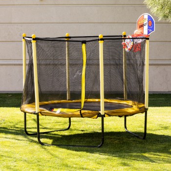 Large Trampoline Sporty 140 cm with Basketball Hoop