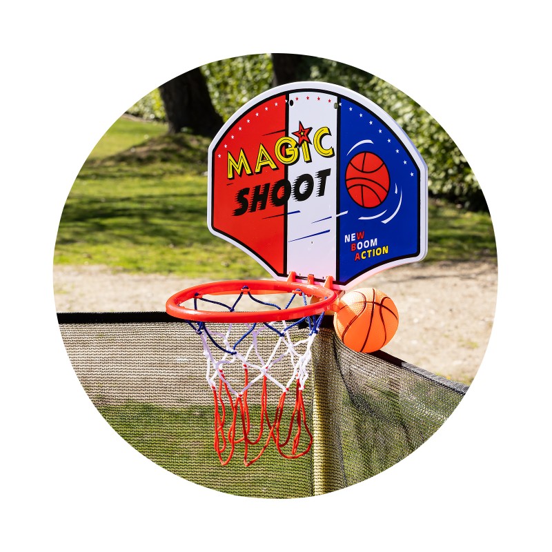 Large Trampoline Sporty 140 cm with Basketball Hoop