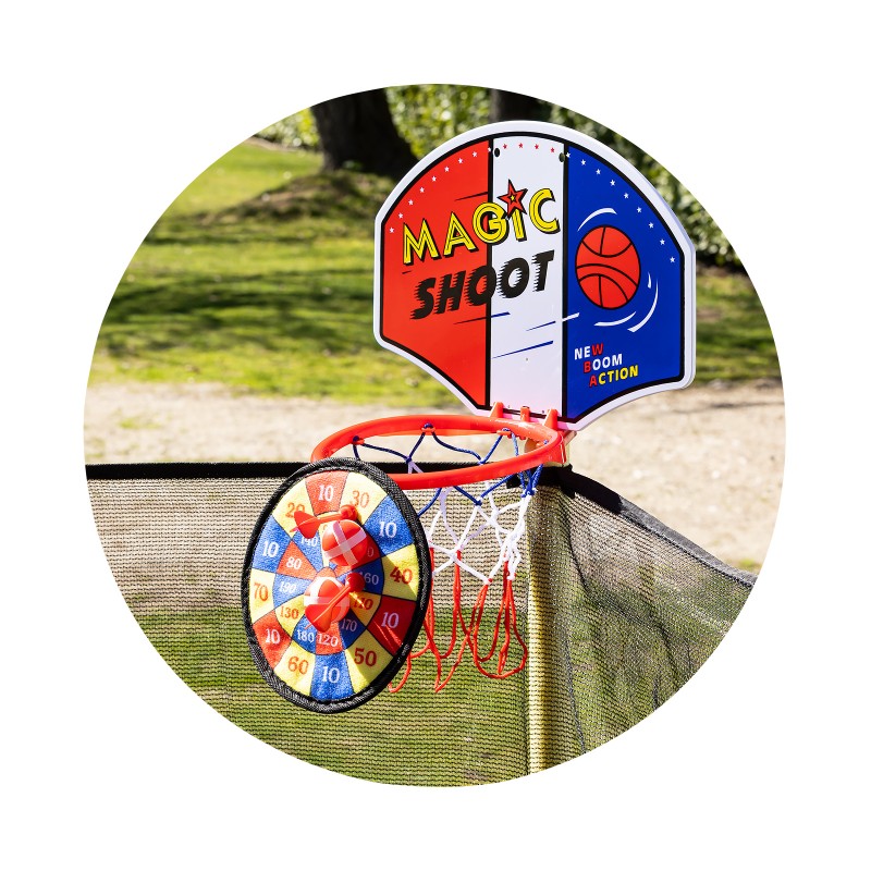 Large Trampoline Sporty 140 cm with Basketball Hoop