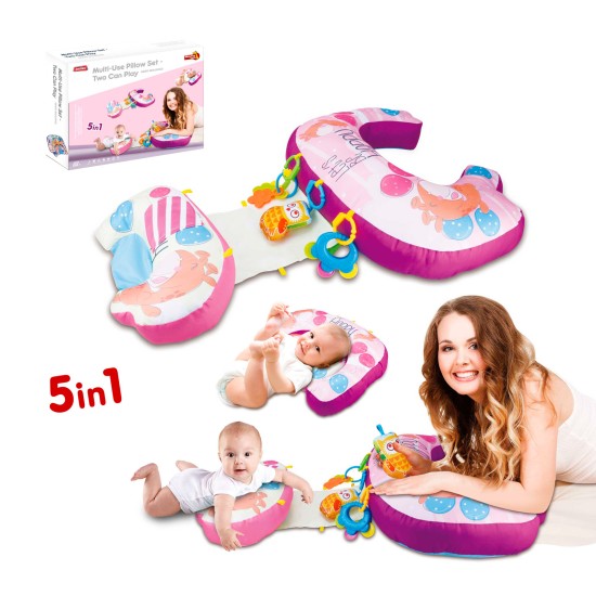 Multifunctional baby pillow for active gymnastics 5 in 1 pink Multifunctional baby pillow for active gymnastics 5 in 1 pink