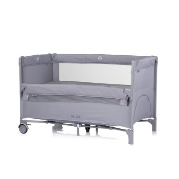 Foldable travel cot with drop side Relax cloud linen