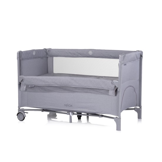 Foldable travel cot with drop side Relax cloud linen Foldable travel cot with drop side Relax cloud linen