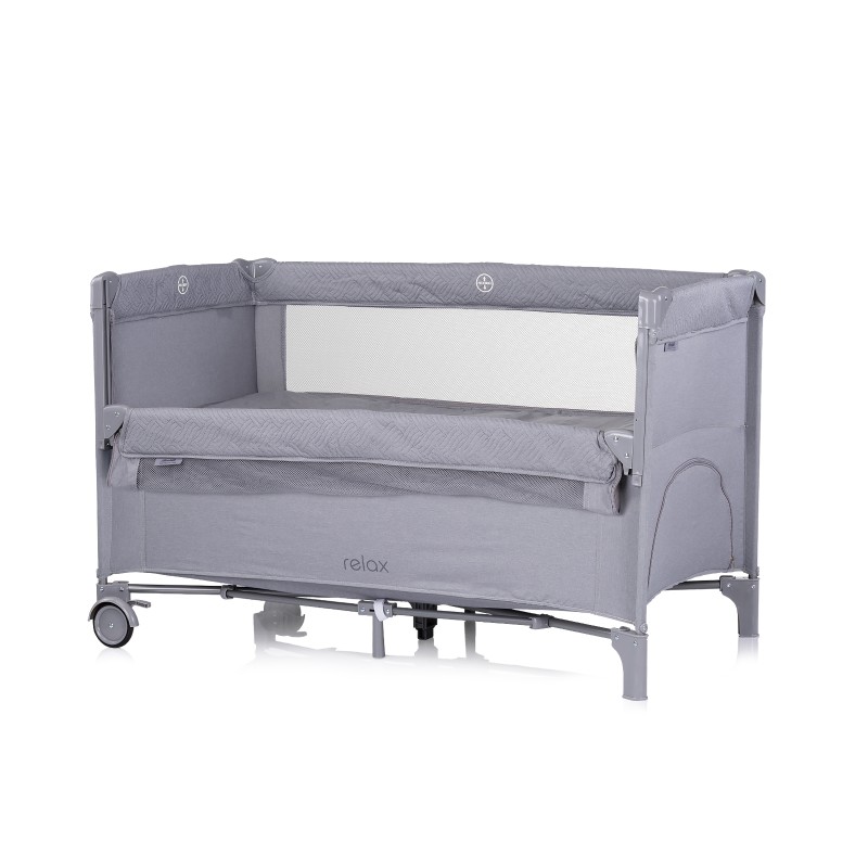 Foldable travel cot with drop side Relax cloud linen