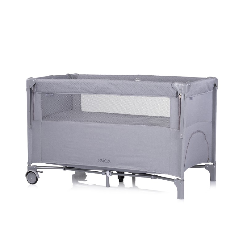 Foldable travel cot with drop side Relax cloud linen